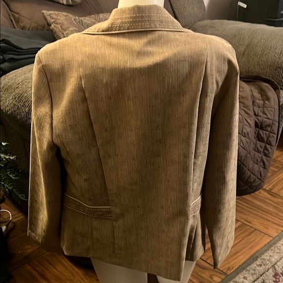 Tan Textured Blazer with Tailored Fit - Picture 2 of 6